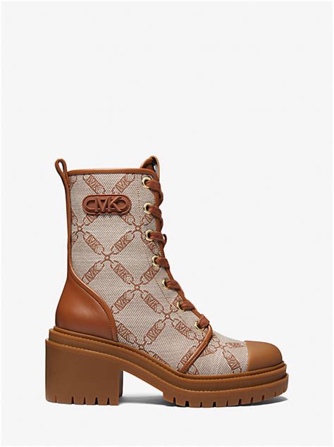 michael kors hanley bootie|Hanley Empire Logo Jacquard Combat Boot .